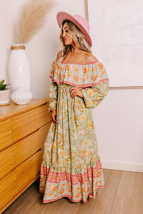 Impressions Blooming Meadow Floral Maxi In Pear
