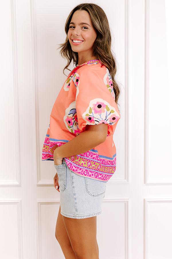 Impressions Blooming Personality Floral Shift Top