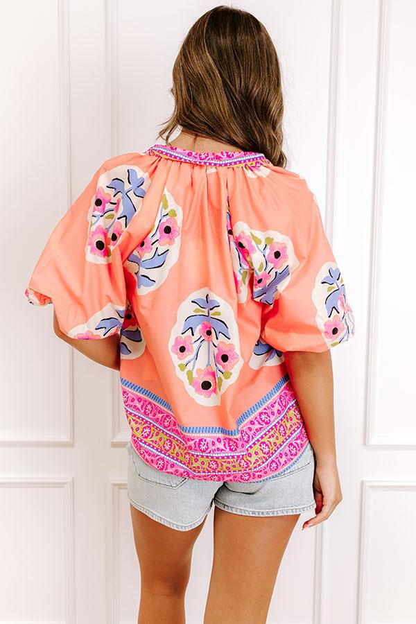 Impressions Blooming Personality Floral Shift Top