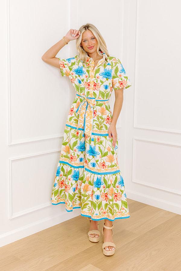 Impressions Blossom Avenue Button Down Midi Dress