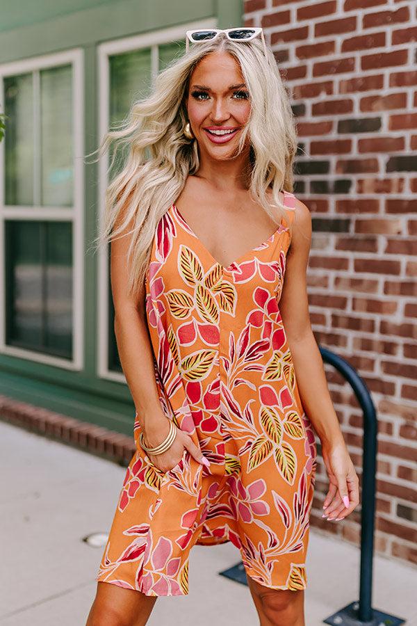 Impressions Blossom Bliss Mini Dress In Orange