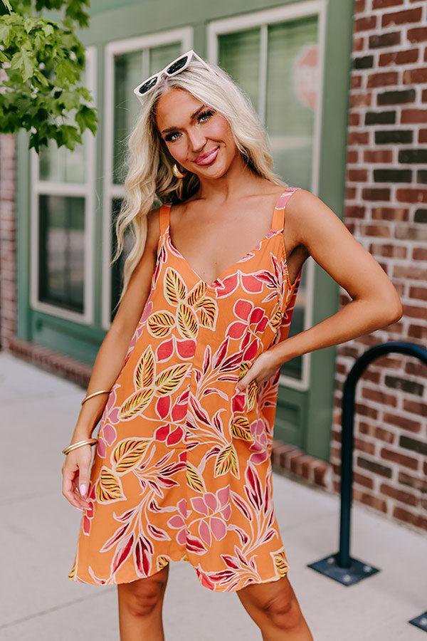 Impressions Blossom Bliss Mini Dress In Orange