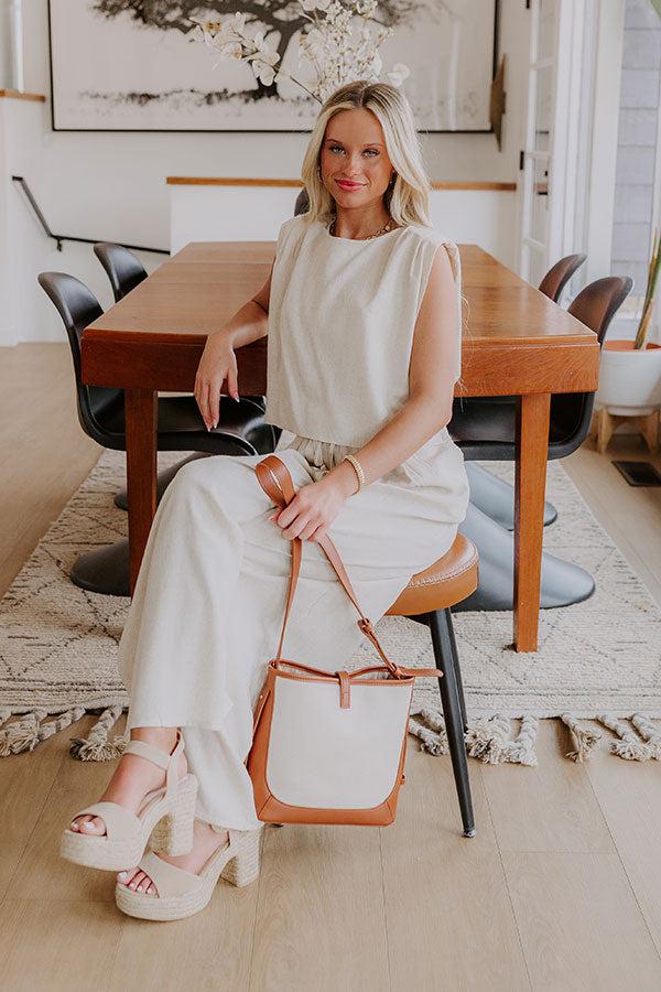 Impressions Boardwalk Stroll Linen-Blend Top