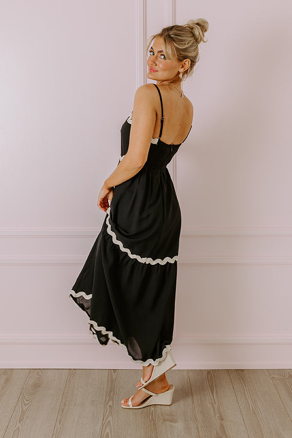 Impressions Boho Bliss Scalloped Midi In Black