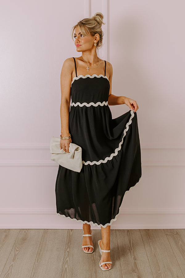 Impressions Boho Bliss Scalloped Midi in Black