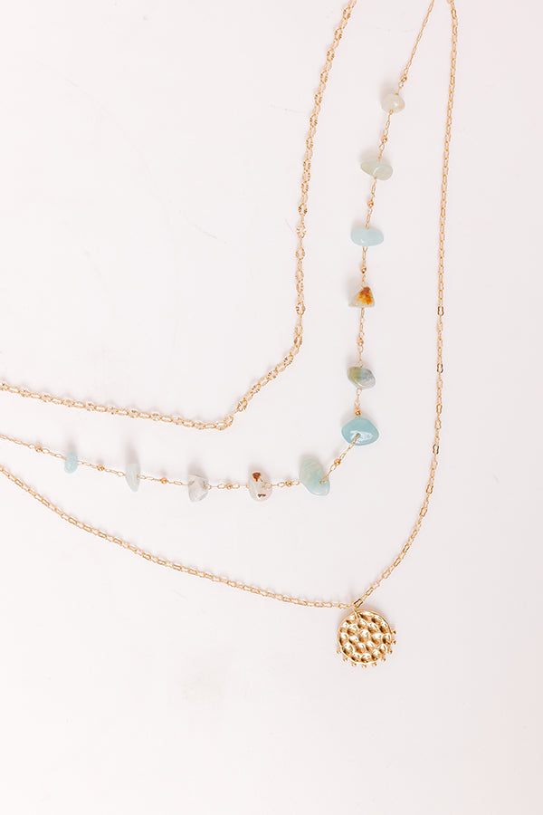 Impressions Boho Brunch Layered Necklace In Mint