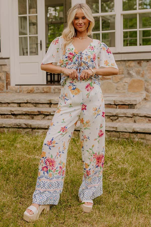 Impressions Boho Chic High Waist Floral Pants