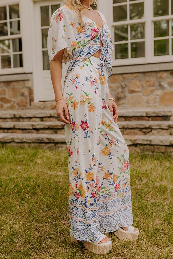 Impressions Boho Chic High Waist Floral Pants