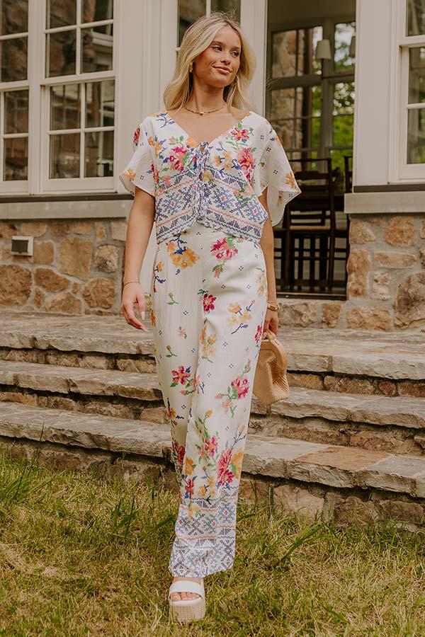 Impressions Boho Chic High Waist Floral Pants