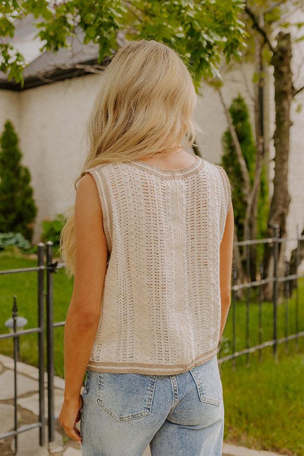 Impressions Boho Lifestyle Floral Knit Vest Top