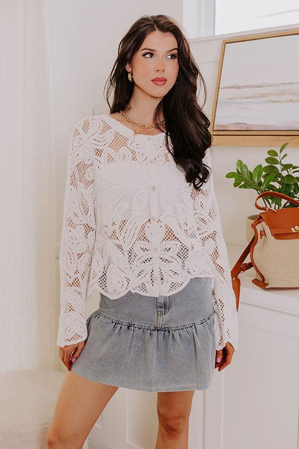 Impressions Boho Love Crochet Button Up