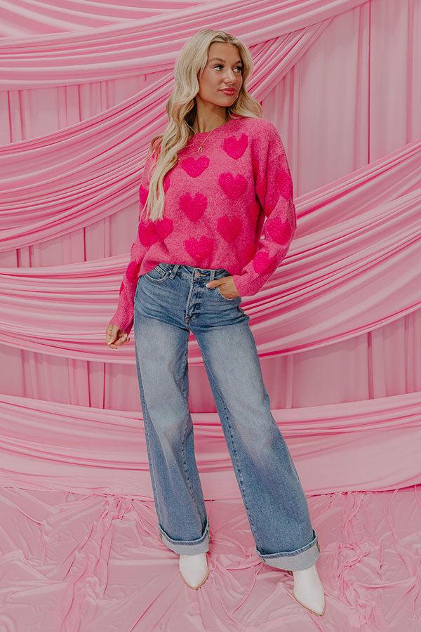 Impressions Bold Hearted Knit Sweater