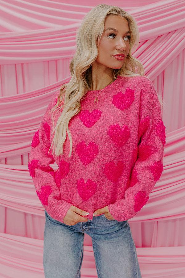 Impressions Bold Hearted Knit Sweater