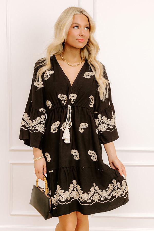 Impressions Bonding In Bali Embroidered Mini Dress