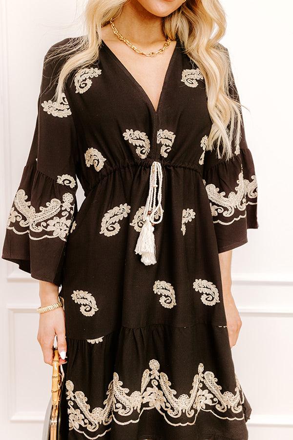 Impressions Bonding In Bali Embroidered Mini Dress