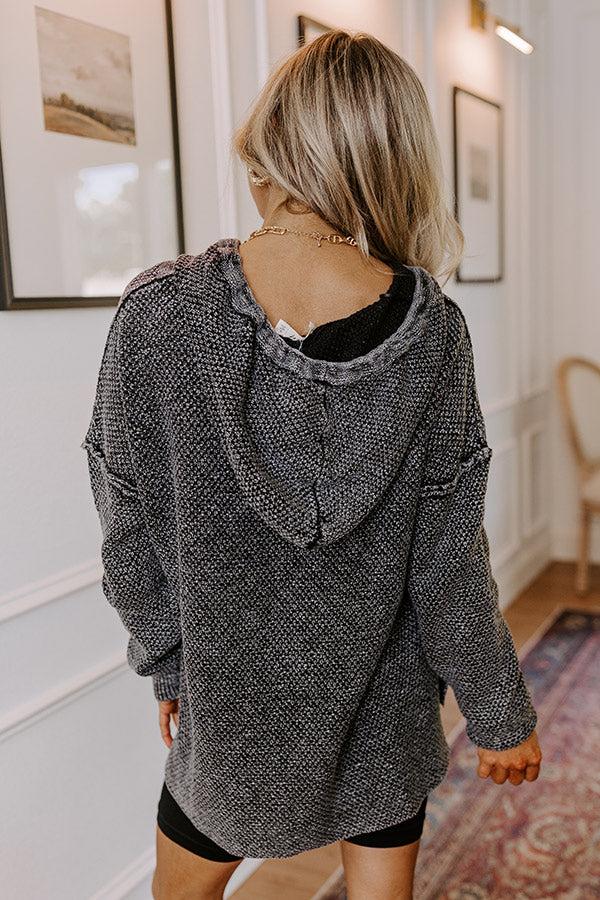 Impressions Bonfire Cozy Knit Hoodie In Black