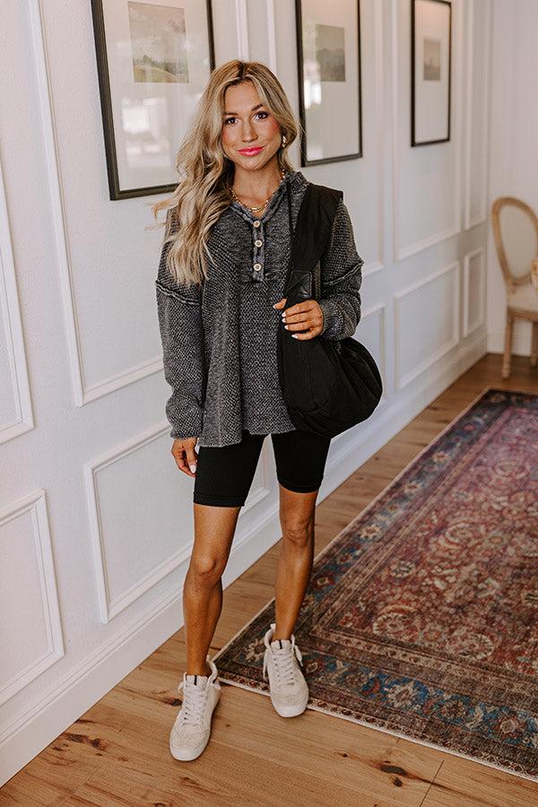 Impressions Bonfire Cozy Knit Hoodie in Black