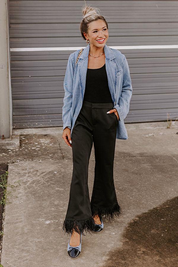 Impressions Book It High Waist Feather Pants