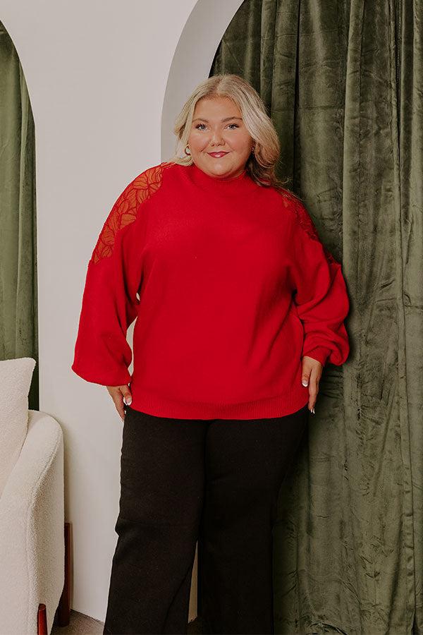 Impressions Bordeaux Bliss Knit Sweater Curves