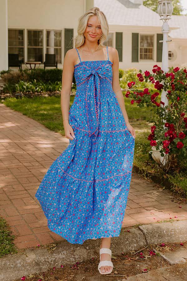 Impressions Botanic Bash Front Tie Maxi Dress
