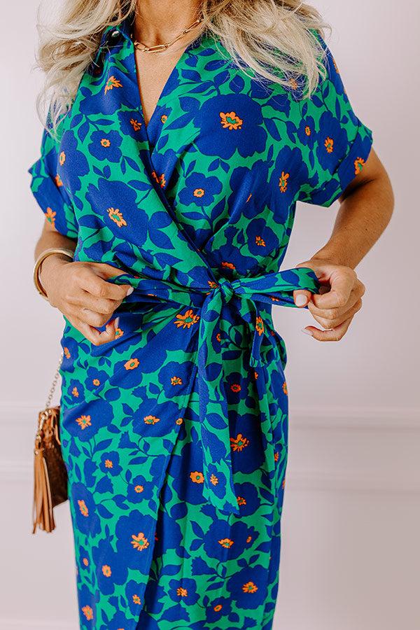 Impressions Botanical Garden Wrap Midi In Green