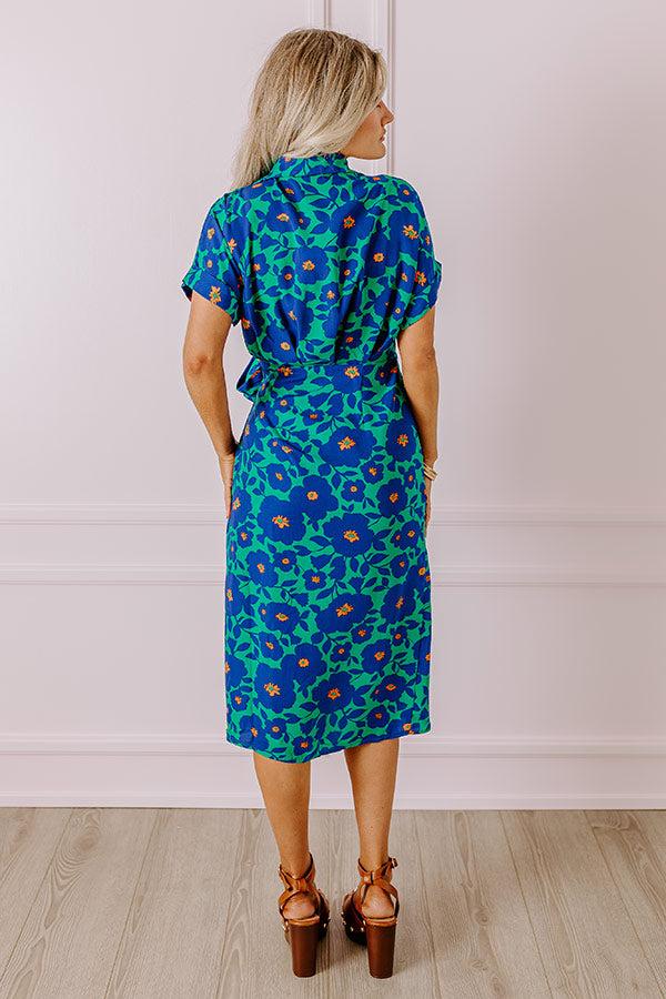 Impressions Botanical Garden Wrap Midi In Green
