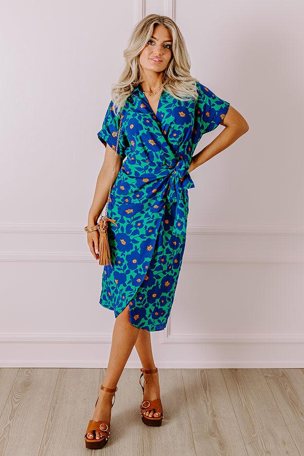 Impressions Botanical Garden Wrap Midi in Green