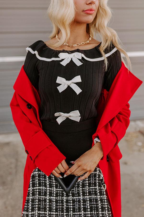 Impressions Bows And Kisses Knit Top