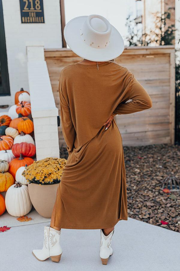 Impressions Breezy Times Shift Dress In Camel