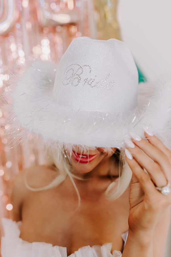 Impressions Bride Embellished Cowboy Veil Hat