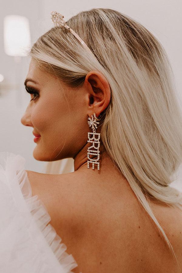 Impressions Bride Rhinestone Earrings In Gold