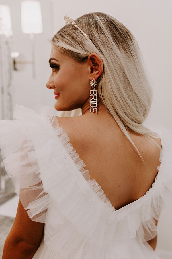 Impressions Bride Rhinestone Earrings In Gold