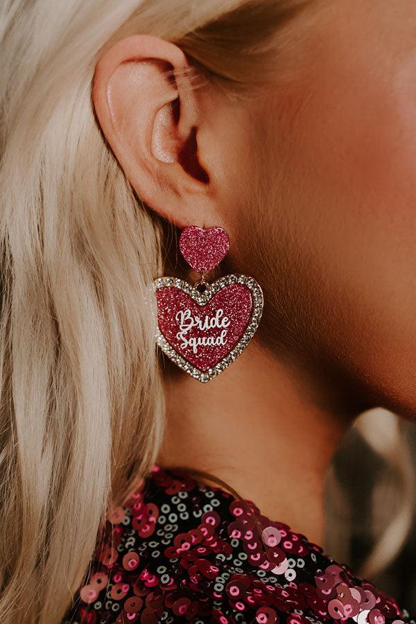 Impressions Bride Squad Earrings In Pink