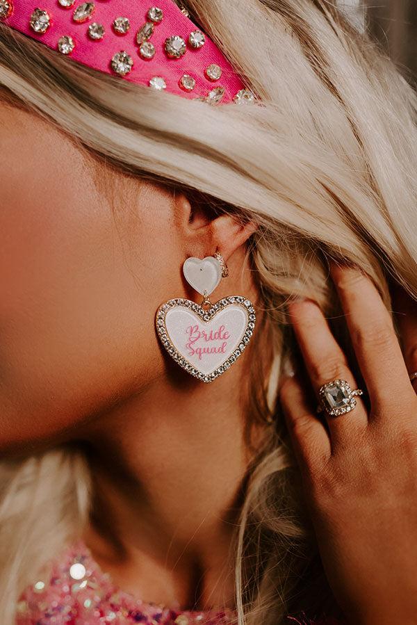 Impressions Bride Squad Earrings In White