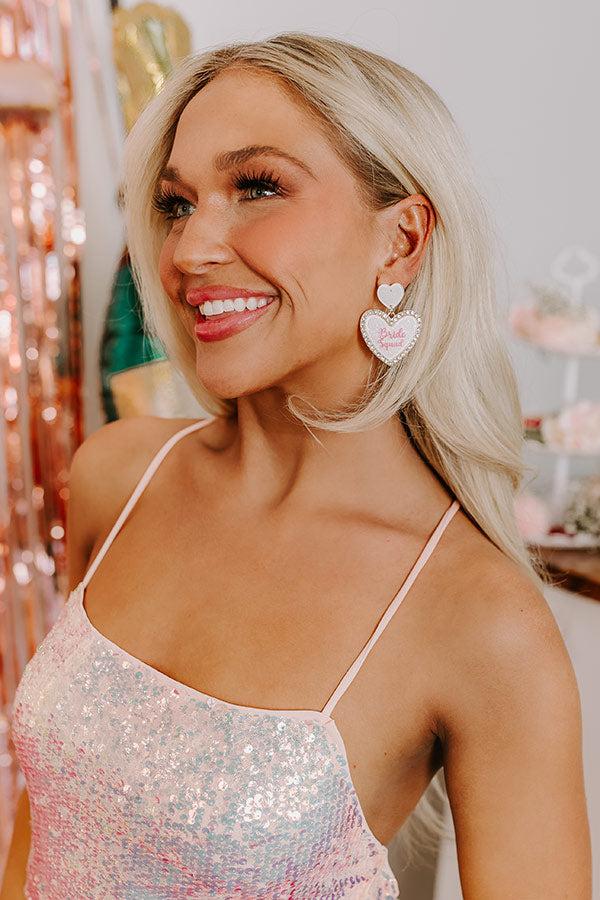 Impressions Bride Squad Earrings In White