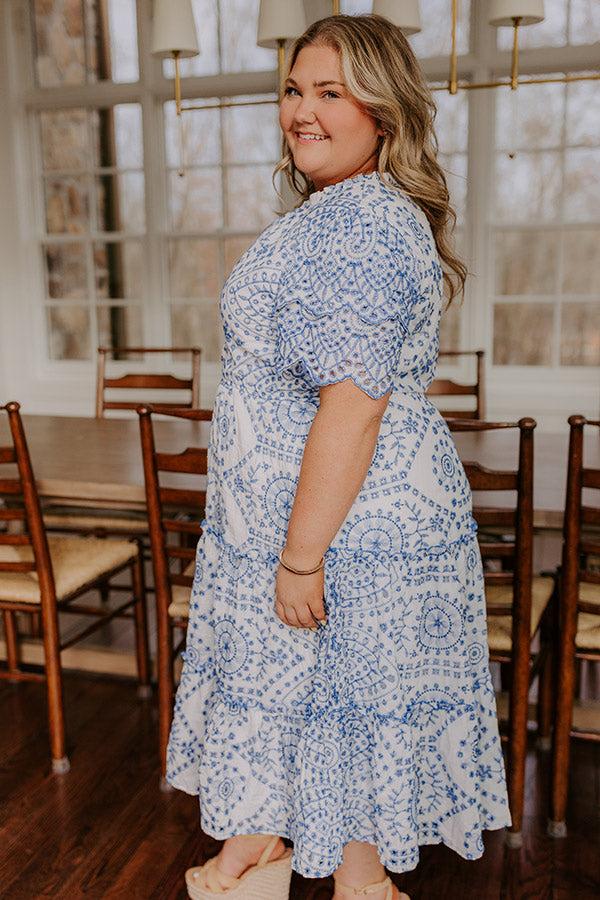 Impressions Brunch And Bubbly Eyelet Midi Curves