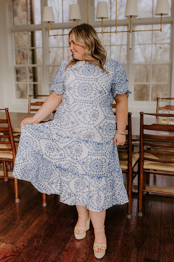 Impressions Brunch And Bubbly Eyelet Midi Curves