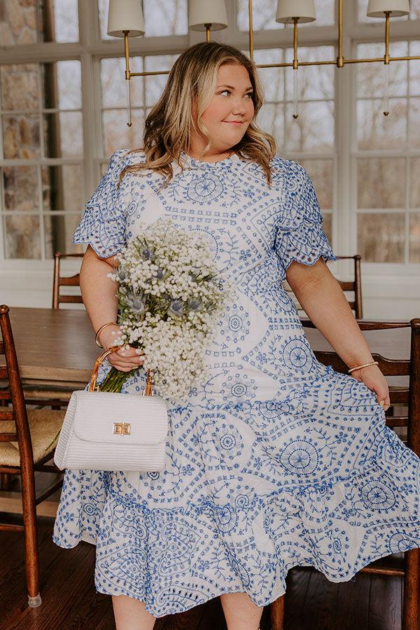 Impressions Brunch And Bubbly Eyelet Midi Curves
