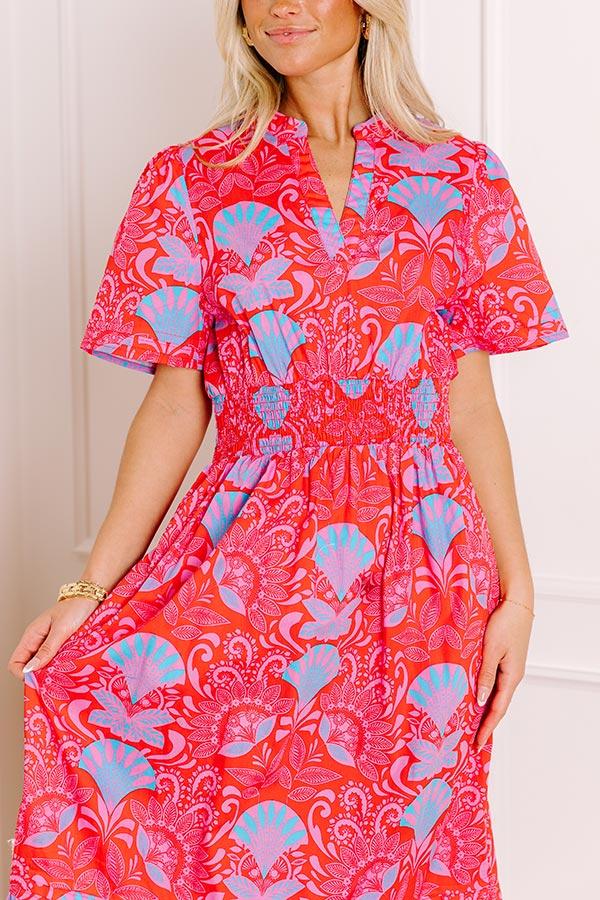 Impressions Brunch Babe Floral Maxi Dress In Red