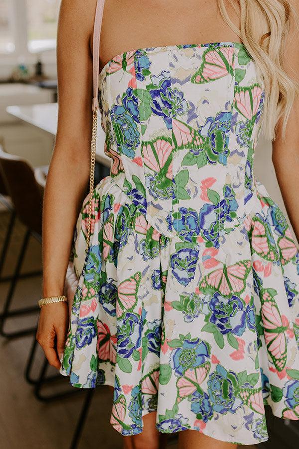 Impressions Butterfly Feels Floral Mini Dress