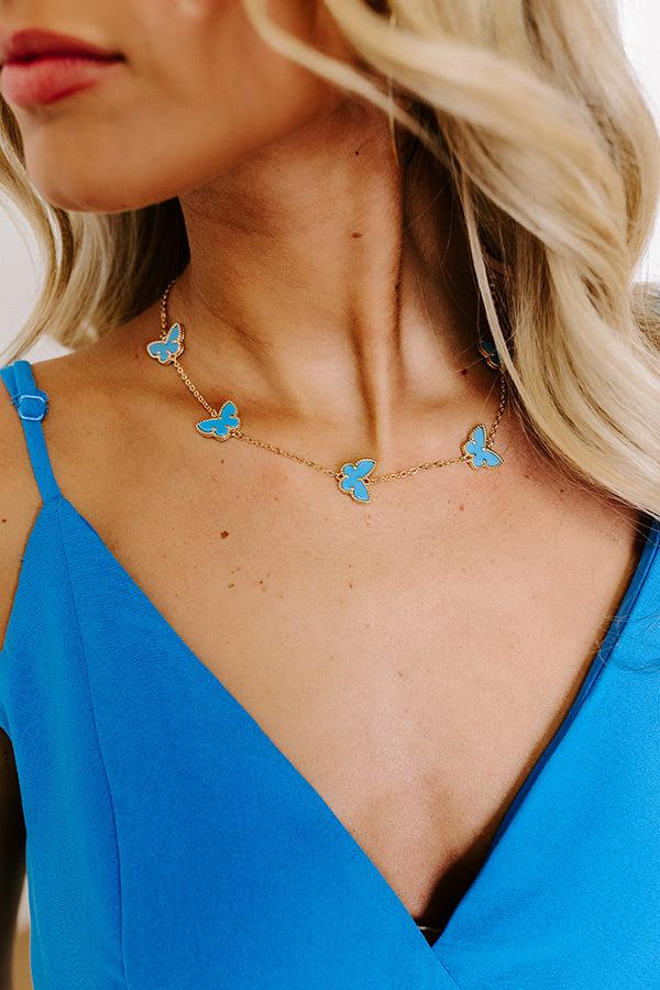 Impressions Butterfly Garden Necklace In Turquoise