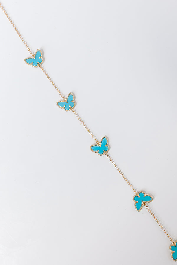 Impressions Butterfly Garden Necklace In Turquoise