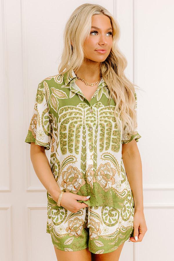 Impressions Cabana Cutie Floral Button Up