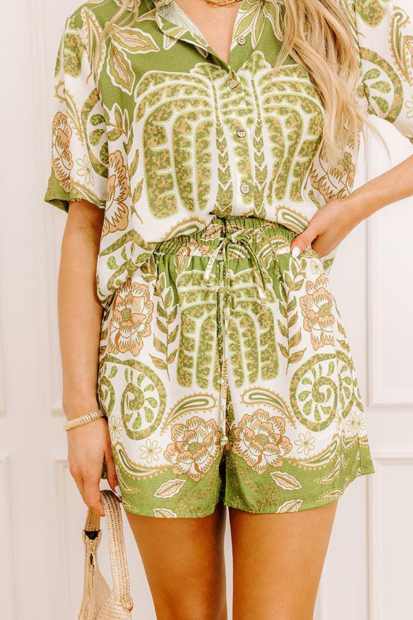 Impressions Cabana Cutie High Waist Floral Shorts