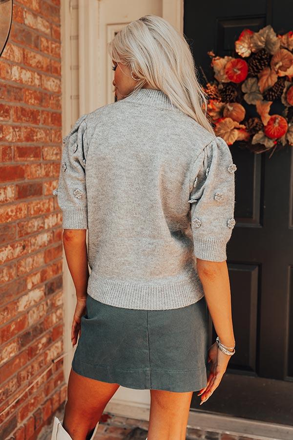 Impressions Cabernet Sippin Knit Top In Grey