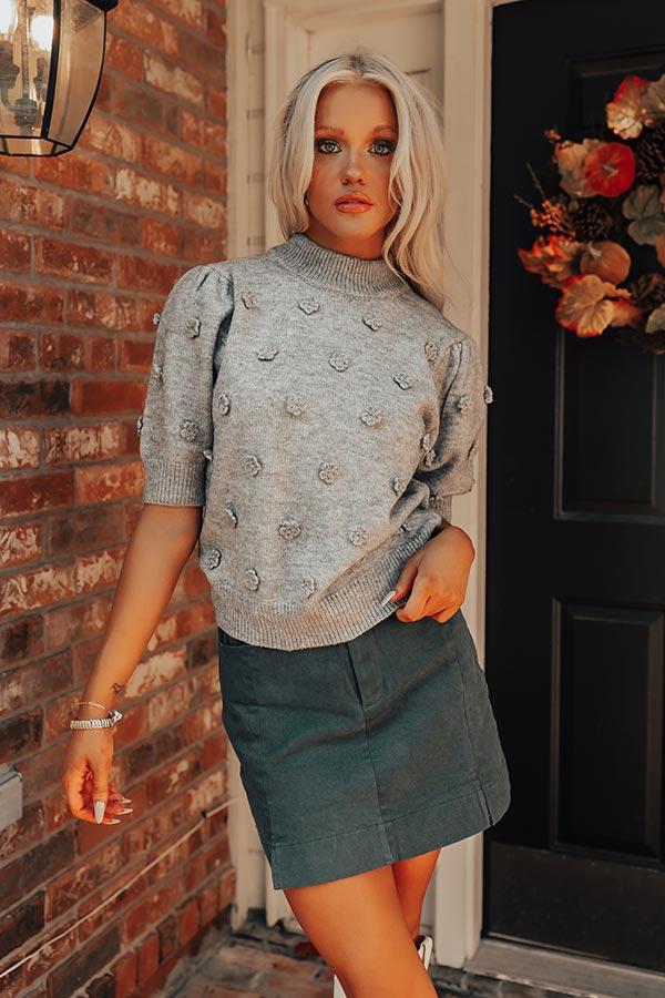 Impressions Cabernet Sippin Knit Top in Grey