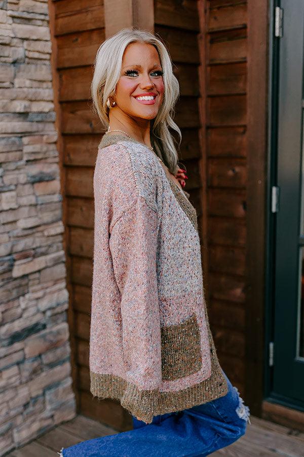 Impressions Cabin Comfort Color Block Cardigan