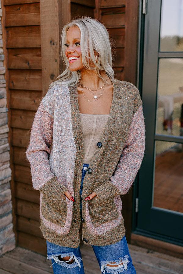 Impressions Cabin Comfort Color Block Cardigan