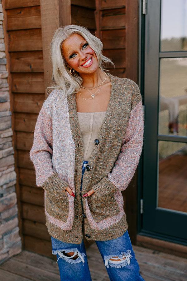 Impressions Cabin Comfort Color Block Cardigan