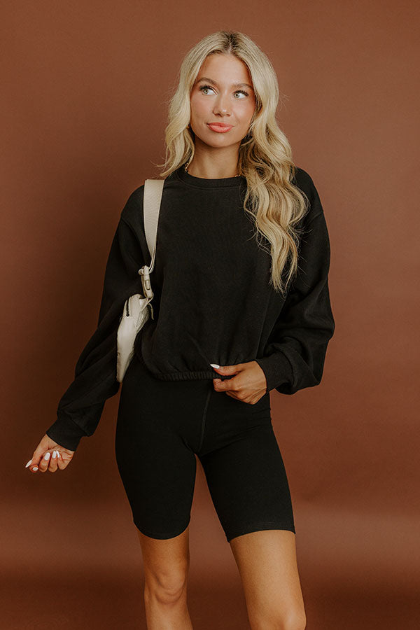 Impressions Cabin Cozy Sweatshirt In Black